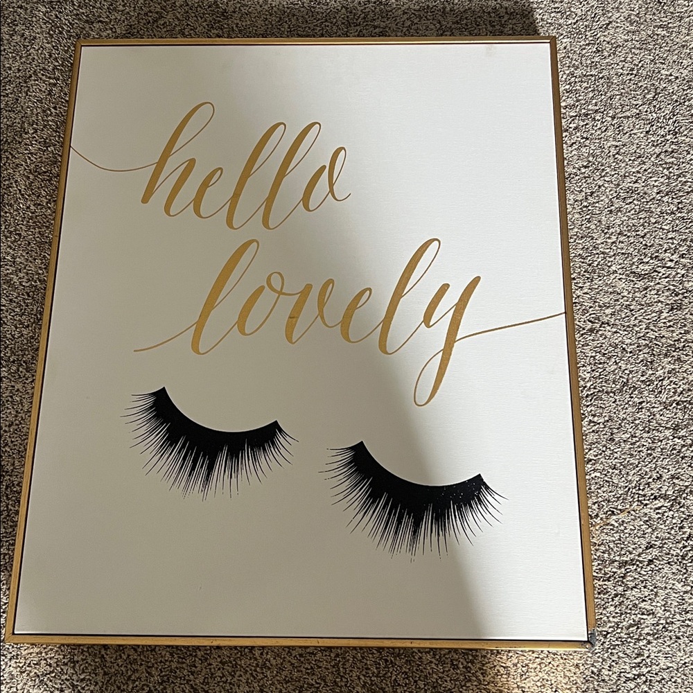Hello Lovely Wall Art with Eyelash Design
